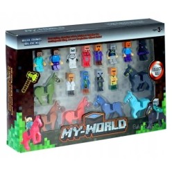 Zestaw Mini Figurki i Konie Do Minecraf 12 Postaci 6 Koni