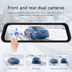 Lusterko Wsteczne Rejestrator Samochodowy 2x Kamera Carplay AndroidAuto