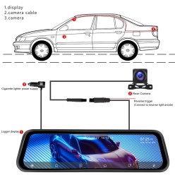 Lusterko Wsteczne Rejestrator Samochodowy 2x Kamera Carplay AndroidAuto