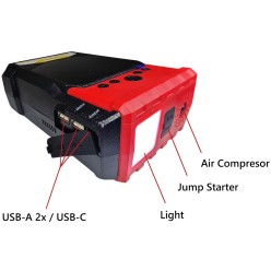 4w1 Powerbank Kompresor Samochodowy Latarka Jump Starter 50 000mAh