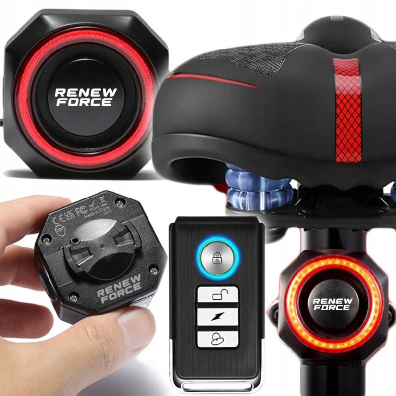 4w1 Inteligentna Lampka Rowerowa Dzwonek Rowerowy z Alarmem Antykradzieżowym