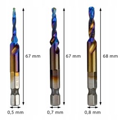 Zestaw 18 Wierteł Gwintujących M3,M4,M5,M6,M8,M10 Różne Długości