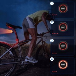 4w1 Inteligentna Lampka Rowerowa Dzwonek Rowerowy z Alarmem Antykradzieżowym