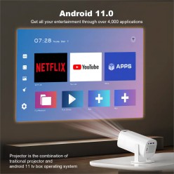 2w1 Projektor Rzutnik Konsola Do Gier Android Gry Netflix Miracast 64GB P30 MAX