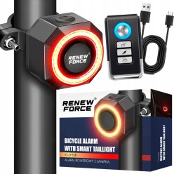 4w1 Inteligentna Lampka Rowerowa Dzwonek Rowerowy z Alarmem Antykradzieżowym