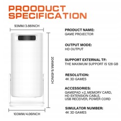 2w1 Projektor Rzutnik Konsola Do Gier Android Gry Netflix Miracast 64GB P30 MAX