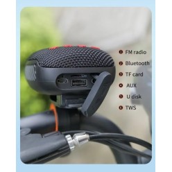 Głośnik Bluetooth z Radiem FM Uchwyt Rowerowy Klips na Plecak