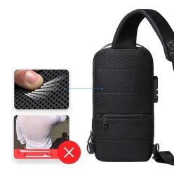 Sportowy Plecak Na Jedno Ramie Usztywniany Antykradzieżowy