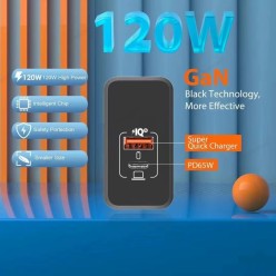 Zestaw Czarna Ładowarka do Telefonów Xiaomi 120W USB-C USB 3,25A z Przewodem