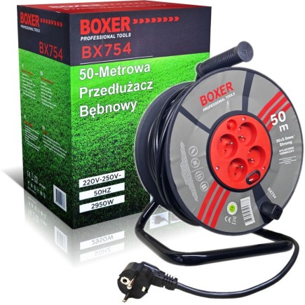 Przedłużacz Budowlany 50 Metrów 3x 2,5 Bębnowy 4 Gniazda 230V