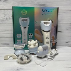 5w1 Depilator Trymer Bezprzewodowy VGR 703 Szczotka Peelingująca