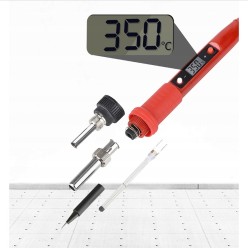 Zestaw Lutowniczy Lutownica Kolbowa 80W z LCD Odsysacz Groty Cyna