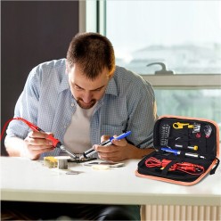 Zestaw Lutowniczy Lutownica Kolbowa 80W z LCD Odsysacz Groty Cyna