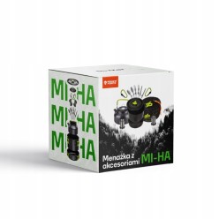 Zestaw Naczyń Turystycznych Garnek Patelnia Czajnik Kubki Sztućce Kuchenka Gazowa Kartusze