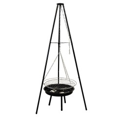 2w1 Wiszący Grill Palenisko Ogrodowe z Regulacją Wysokości