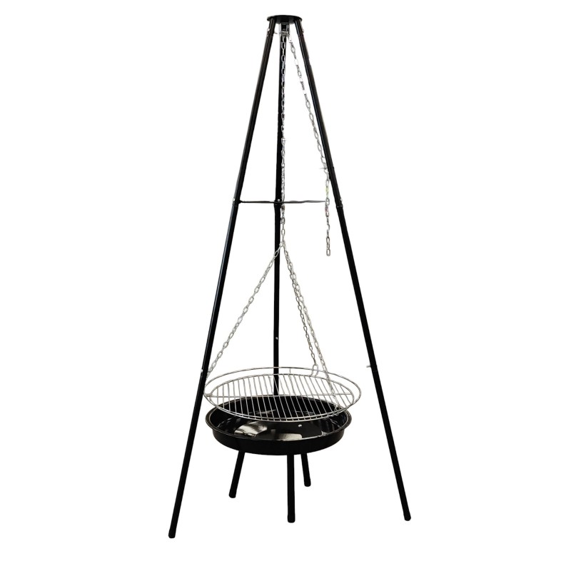 2w1 Wiszący Grill Palenisko Ogrodowe z Regulacją Wysokości