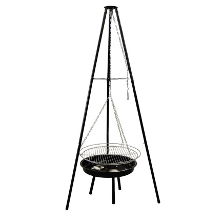 2w1 Wiszący Grill Palenisko Ogrodowe z Regulacją Wysokości