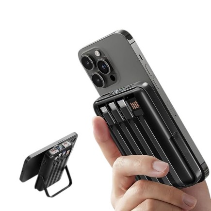 Powerbank 10000 mAh Indukcja USB-C Lightning MicroUSB PD Fast Charging