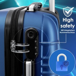 Zestaw 3 Walizek Podróżnych Niebieskie Walizki Podróżne z Szyfrem