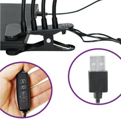 Lampa Do Uprawy Wzrostu Roślin 4 Głowice Świetlne 36W USB Timer