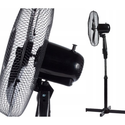 WENTYLATOR STOJĄCY DYNORA CZARNY 3 TRYBY 3 DUŻE ŁOPATY - CICHY-