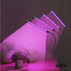 Lampa Do Uprawy Wzrostu Roślin 4 Głowice Świetlne 36W USB Timer