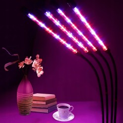 Lampa Do Uprawy Wzrostu Roślin 4 Głowice Świetlne 36W USB Timer