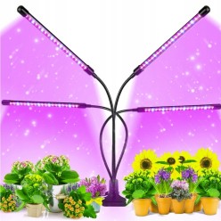 Lampa Do Uprawy Wzrostu Roślin 4 Głowice Świetlne 36W USB Timer