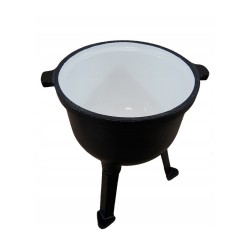 Żeliwny Kociołek Myśliwski 5 Litrów Garnek Emaliowany Wewnątrz