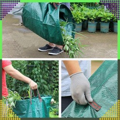 3 Worki Ogrodowe Torba Ogrodowa Pojemnik na Liście Trawę 120L