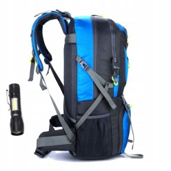 Plecak Górski Turystyczny Trekkingowy 60L Zestaw z Latarką