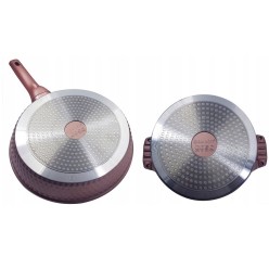 ZESTAW GARNKÓW BRYTFANNY CERAMICZNE Różowe Garnki INDUKCJA EDEL HOFF