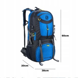 Plecak Górski Turystyczny Trekkingowy 60L Zestaw z Latarką