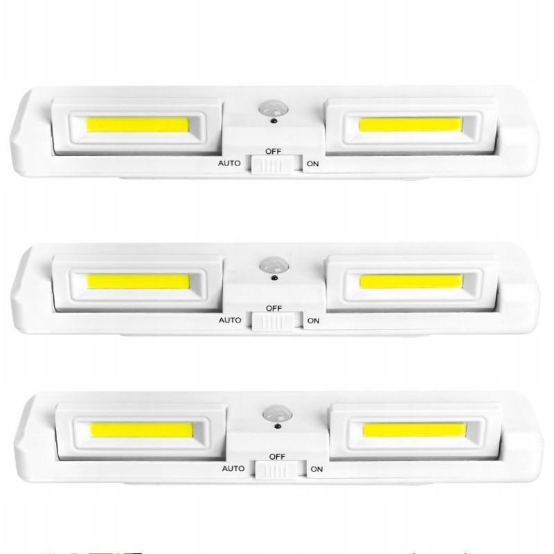 Zestaw 3 lampek LED z czujnikiem ruchu do mebli 22cm