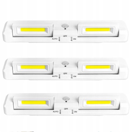 Zestaw 3 lampek LED z czujnikiem ruchu do mebli 22cm