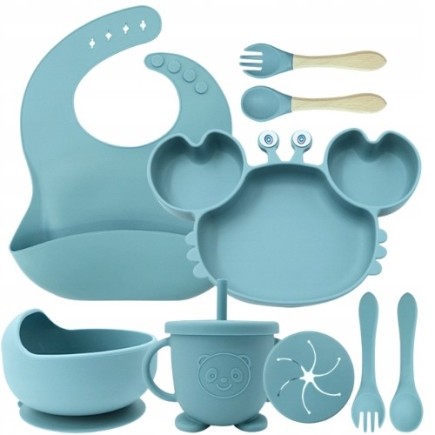 Naczynia Silikonowe Dla Niemowląt Komplet 10 Elementów