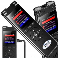 Dyktafon Profesjonalny Aktywacja Głosem Jakość 1536Kbps 32GB