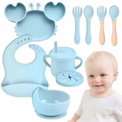 Naczynia Silikonowe Dla Niemowląt Komplet 10 Elementów