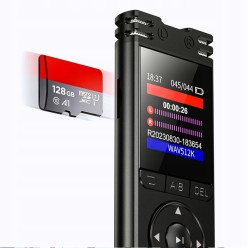 Dyktafon Profesjonalny Aktywacja Głosem Jakość 1536Kbps 32GB