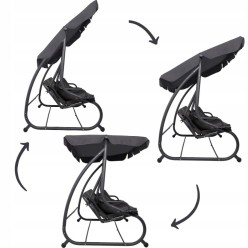 Huśtawka Ogrodowa z Moskitierą i Poduszkami Rozkładania 210x100