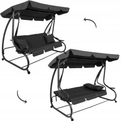 Huśtawka Ogrodowa z Moskitierą i Poduszkami Rozkładania 210x100