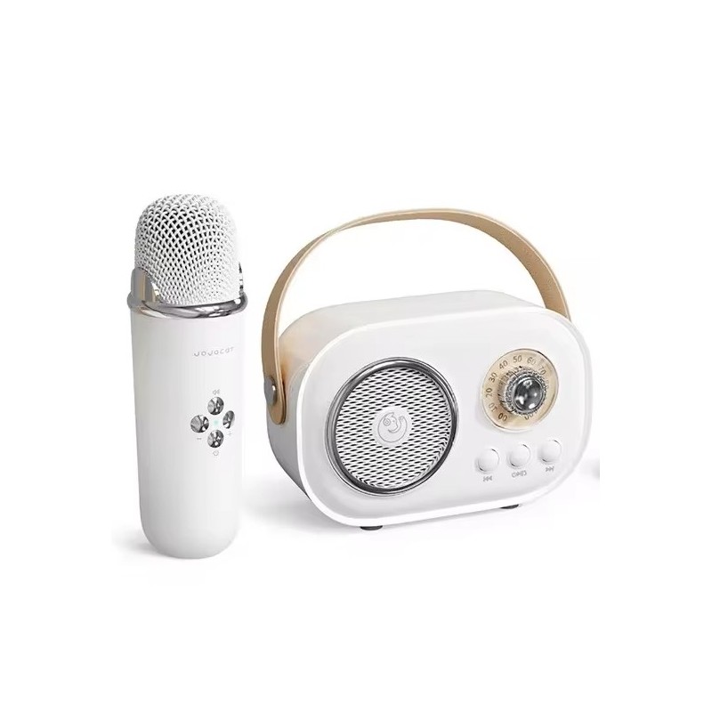 Zestaw 2w1 Głośnik Bluetooth z Mikrofonem Karaoke w Stylu Retro