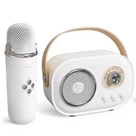 Zestaw 2w1 Głośnik Bluetooth z Mikrofonem Karaoke w Stylu Retro