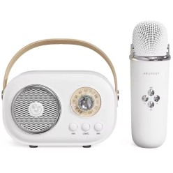 Zestaw 2w1 Głośnik Bluetooth z Mikrofonem Karaoke w Stylu Retro