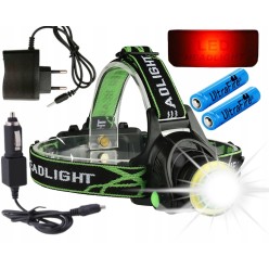 Latarka Czołowa ZOOM LED 2x Ogniwa 18650 Lampka Rowerowa