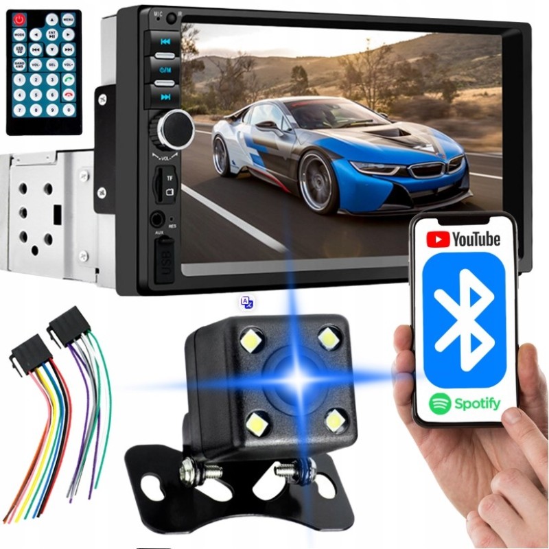 Zestaw Radio Samochodowe 7 Cali z Rejestrator Jazdy Kamera Cofania