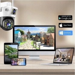 Zewnętrzny Monitoring 4G LTE Solarna 2x Kamera 360° z Funkcją Alarmu