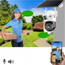 Zewnętrzny Monitoring 4G LTE Solarna 2x Kamera 360° z Funkcją Alarmu