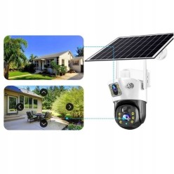 Zewnętrzny Monitoring 4G LTE Solarna 2x Kamera 360° z Funkcją Alarmu