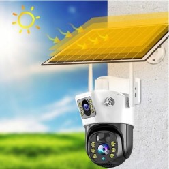 Zewnętrzny Monitoring 4G LTE Solarna 2x Kamera 360° z Funkcją Alarmu